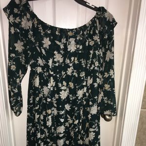 Torrid Green Floral Off-shoulder Dress